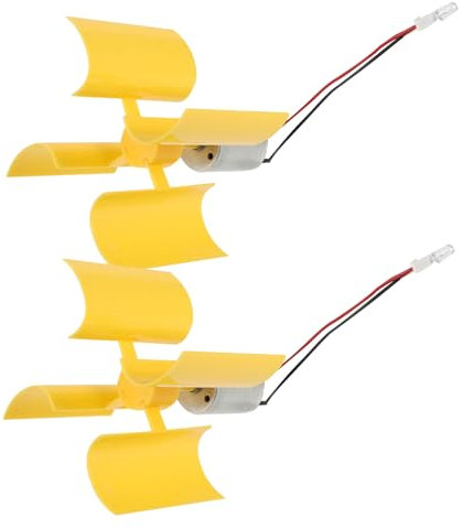 POPETPOP Éolienne Verticale Miniature 2Pcs Générateur Énergétique Éolien Portable Camping Utilisation Extérieure Moteur en Plastique Solide pour Étudiants Projets Éducatifs