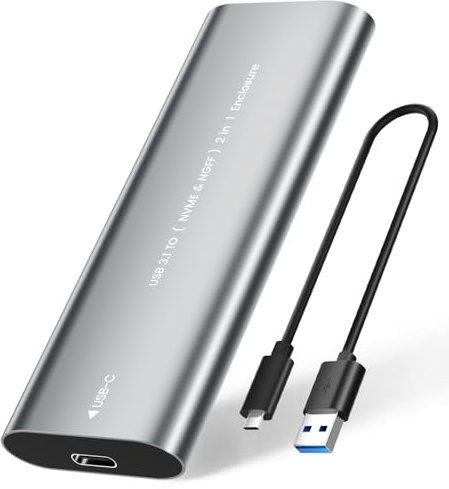NEUTYPECHIC M.2 NVMe SSD Gehäuse, USB 3.2 Adapter 10Gbps, USB-C auf USB-C Kabel