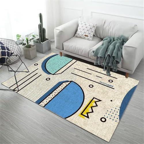 DJHWWD Deko Schlafzimmer Teppich Kinderzimme rechteckiger Flur Khaki pflegeleicht Area Rugs Auslegware 100X140CM