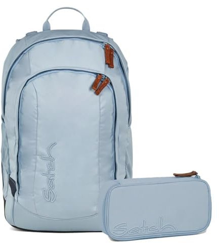 Satch Air Schulrucksack Set 2tlg. inkl. Schlamperbox (Nordic Ice Blue Skandi Edition)