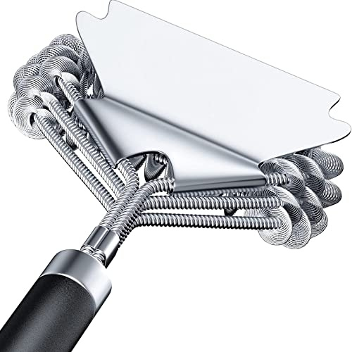 Brosse de barbecue et grattoir sans poils, accessoires de barbecue, brosse de barbecue pour grill, brosse de barbecue en acier inoxydable sûre de 43,2 cm pour le nettoyage du gril, meilleur accessoire