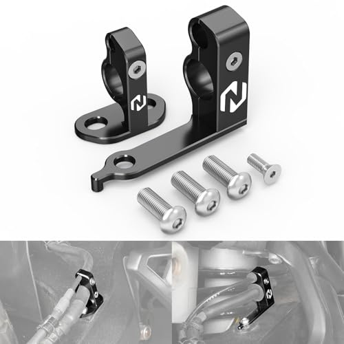 NICECNC Aluminium-Halterung für Hinterrad-Bremsleitung Compatible with Tenere 700 /XTZ700 2019-2024, Tenere 700 Rally Edition 2020-2024, T700 World Raid 2022, CNC, Black