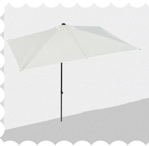 SMELEDFCFK Höhenverstellbar Wand Halbschirm 250×130cm Halber Balkonschirm, Halber Markt Terrasse Gartenschirm, Rechteckiger Halbschirm Grün/Beige/Khaki/Braun/Burgund(Beige)