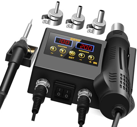 8898 2 in 1 Soldering Station Digital Display Hot Air Welding Rework for Cellphone Repair Solder Iron Repair Tool Electronic Device Tool