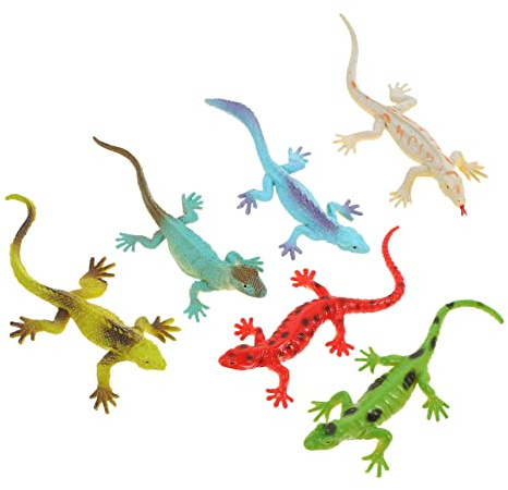 Toddmomy Set de 6 Figuras Realistas de Lagartos de Plástico para Niños, Juguetes Educativos y Decoración de Escritorio Diseño Vívido y Tamaño Miniatura