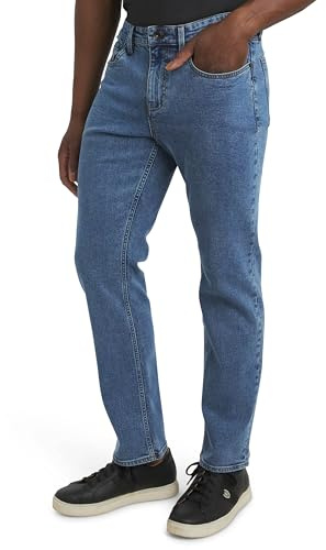 Chaps Men's 5 Pocket Relaxed Fit Stretch Waist Denim Jeans, Medium Stone Wash, 36W x 32L