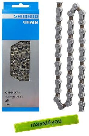 Shimano CN-HG71 Chaîne 6/7/8 vitesses 116 maillons avec bande réfléchissante maxxi4you