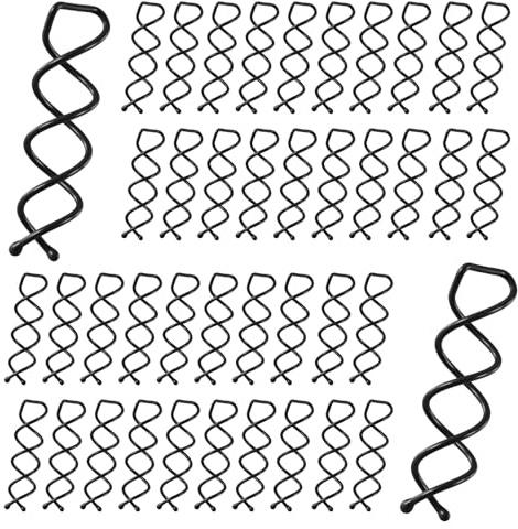 Molain 40 Pcs Spiral Hair Pins, Twist Hair Pins Spin Pins for Hair, Alloy Spirals Bobby Pins, Hair Bun Maker Bun Twist Spirals Hair Pin with Non-scratch Rounded Tips for Women(Black)