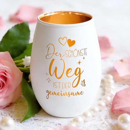OHIYO Hochzeitsgeschenk, Hochzeitstag Geschenk, Windlichter | Hochzeitsgeschenke für Brautpaar, Goldene Hochzeit, Silberhochzeit, Verlobung, Jahrestag