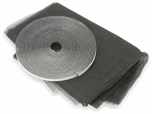 Guard'n care 9365786 Fliegengitter für Fenster-Zuschneidbares Moskitonetz-Mückenschutz ohne Bohren-Fliegen Netz Schwarz, 130 cm x 150 cm