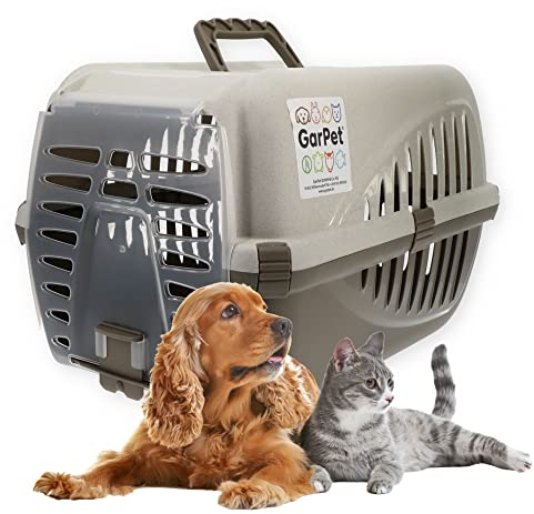 Transportbox Hunde Katzen Kaninchen Hundebox Transport Auto Box Korb Katzenbox extra viele Luftschlitze sicheres Schloss