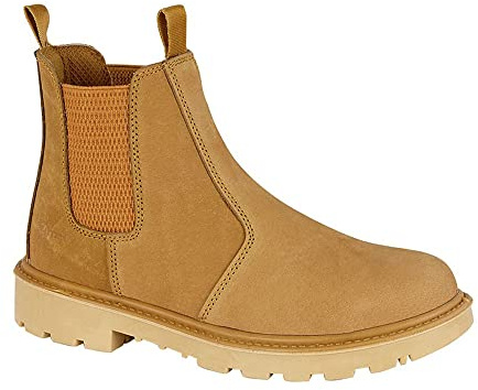 Grafters. Mens Safety Work Boots Tan Brown Leather Dealer Slip On Lightweight (8)