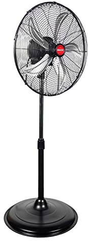 OEMTOOLS OEM24871 20 Oscillating Pedestal Fan, Adjustable Height for Garage, Shop, Gym, Warehouse 4500 CFM Airflow, 3-Speed Enclosed Motor, 5 Aluminum Blades, Dust-Resistant Industrial Purpose
