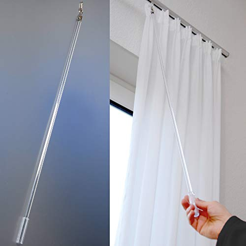 Bestlivings Schleuderstab Gardinenstab Schiebestab Bedienstab für Vorhang Gardine Innenlaufschiene Gardinenschiene Paanelwagen Schiebegardine