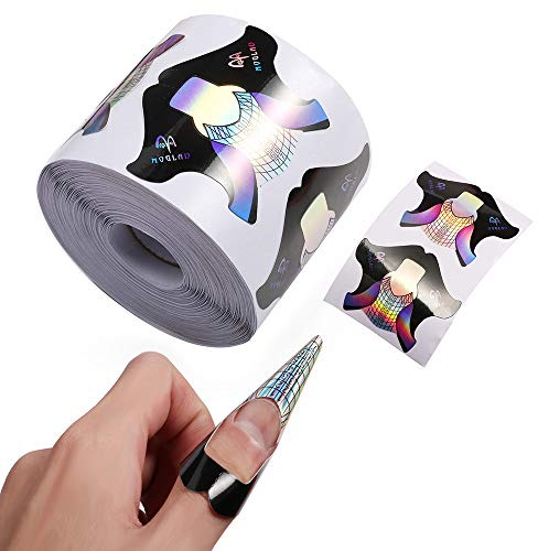 300 pcs Chablon Papier pour Nails Art, Autocollants Modèles Construction Faux Ongles Gel UV, Auto-Adhésif Ongles Forme pour Ongle Gel ou Resin