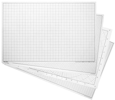 Koala Tools | Geometric Grid Transparency Sheets (Variety Pack of 4) - 11 x 17 | Overhead Projector and Light Box Transparencies - Tracing Film for Sketching & Drawing