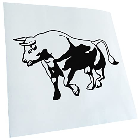 Kiwistar - Autoaufkleber - Stier Motiv 3 - Bulle - Hausrind - schwarz - 50x31cm - Heckscheibe Auto Aufkleber wetterfest für Kfz LKW Mofa Truck - Sticker außen selbstklebend Tuning Zubehör für Fenster