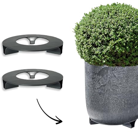 terraced® - Lot de 2 soucoupes pour pot de fleurs - Couleur : noir - Rond - Diamètre : 27 cm - Soucoupe pour pot de fleurs - Matériau recyclé - Fabriqué en Allemagne