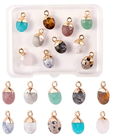 BEEFLYING Edelsteine SchmuckanhäNger Kleine Anhänger Trinkets | Natürliche Edelsteine Kristall Achat Stein Charms, füR ArmbäNder Schmuck Basteln Ketten Schmuckherstellung BastelzubehöR