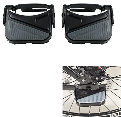 Fahrrad Hinterpedale Klapppedal Pedal FußStüTze - Mountainbike Trekking FahrräDer FahrradzubehöR Pedale Kunstharz Universal Pegs Fussraster AchsverläNgerungfußPedal Hinten Schwarz 1 Paar 9.1x9.4cm