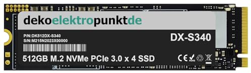 dekoelektropunktde 512GB M.2 NVMe SSD disco rigido adatta per HP EliteBook 840 G2, Ricambio alternativo 2280 PCIe 3.0 x 4