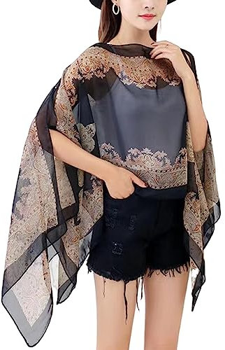 ZHONGLE Châle de Protection Solaire Ultra-léger et Respirant,Châle de Protection Anti-UV,Châle Protecteur Contre Le Soleil pour Les Femmes Qui conduisent l'été (14)