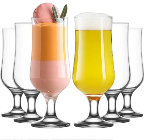 LAV Modern Vasos de Cóctel de Vidrio, 385ml, 100% SIN PLOMO, Vasos De Cerveza, Copas Pina Colada, Cóctel Vasos, Vasos de Batido, vasos de Piña Colada, Vasos Huracane, Cocktail Glasses