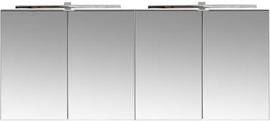 Lomadox Doppel-Spiegelschrank, 160cm, LED-Beleuchtung, matt schwarz, inkl. Steckdose im Innenraum