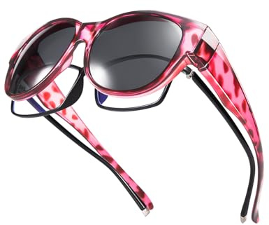 TINHAO Polarized Cat Eye Sunglasses Fit Over Glasses Oversized Frame UV Protection Lightweight for Women Driving