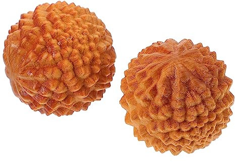 GLEAVI 2pcs Wooden Durian Handballs Rolling Hand Massager for Wrist Acupoint Stimulation and Home Display