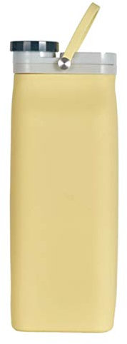 HanDuo 600ml Folding Silicone Water Cup Portable Water Bottles For Outdoor Sports Travel Large Capacity Milk Bottle Collapsible Cups (Color : Yellow)
