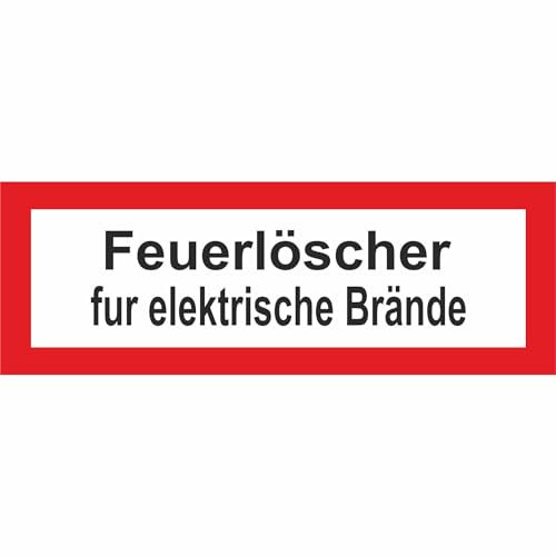 Indigos UG - 3mm Aluverbundplatte - Feuerlöscher für elektrische Brände Hinweisschild Brandschutz - 29,7x10,5 cm - Warnung - Sicherheit - Hotel, Firma, Haus