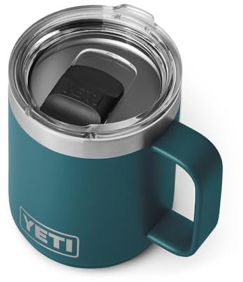YETI Rambler 10 oz Stackable Mug, Vacuum Insulated, Stainless Steel with MagSlider Lid, Agave Teal, 21071502560