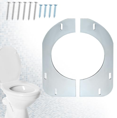 Gisafai Toilet Flange Support Plate Closet Flange Floor Repair Ring Bracket Extender Kit Offset Toilet Repair Kit, 5.59 x 5.28 Inches Inner Diameter, 1mm Thickness(Galvanized Steel)