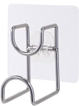 MAGICLULU 1 Pièce Crochet Mural Autocollant pour Bassine, Support en Acier Inoxydable, Rangement de Cuisine et Salle de Bain, Patère Sans Perçage pour Lavabo Éponge Torchon, Organisateur Argenté