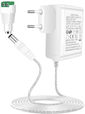 AGOTD 24W Adaptateur Secteur Universel AC à DC 12V 2A Transformateur d'alimentation pour Bandes LED,Routeur,Caméra(Blanc)