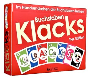 Buchstaben Klacks – Lern-Kartenspiel für Familien & Kinder | 148 doppelseitige ABC-Karten | Spaßiges Alphabet-Spiel für die ganze Familie, Vorschule & Grundschule
