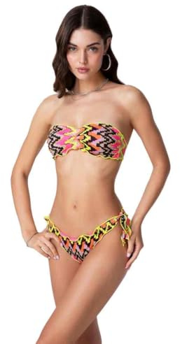 F**K Bikini 2 Pezzi da Donna Marchio, Modello FK24-1341, Realizzato in Sintetico. Lilla Multicolore