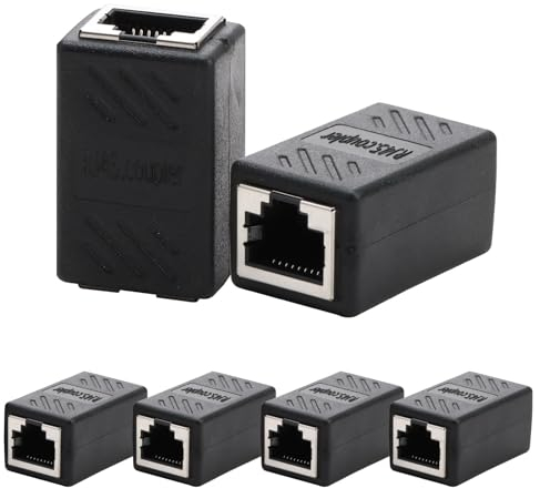 6 Pezzi Accoppiatore RJ45 10Gbps, Connettore di Rete Cat7 / Cat6 / Cat5e / Cat5, Connettore Ethernet Femmina a Femmina, Connettori RJ45 in Linea Schermato per Prolunga Giunto per Cavo LAN e Ethernet