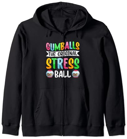 Gumballs Original Stress Balls Candy Vending Machine Gumball Zip Hoodie