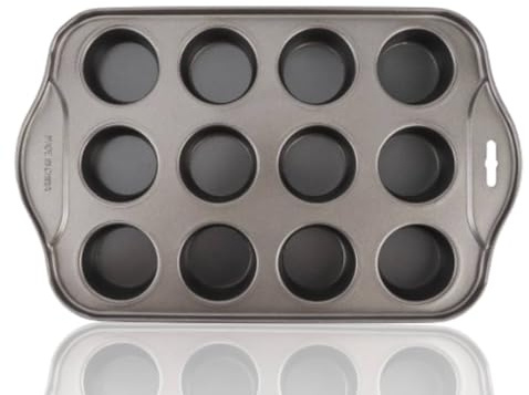 Jwthee Mini moule à gâteau au fromage avec fond amovible, mini moule à cupcakes, moules à gâteau au fromage rond antiadhésif, 12 cavités, Small moules à muffins