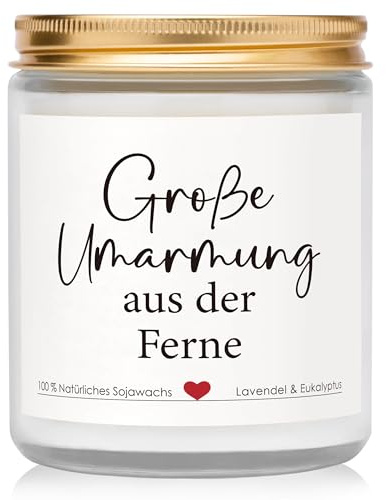 Gleevara Gute Besserung Geschenke, Kerze mit Spruch | Große Umarmung aus der Ferne, Beste Kollegin Geschenk, Persönliches Geschenk für Freund Nachhaltige Große Kerzen
