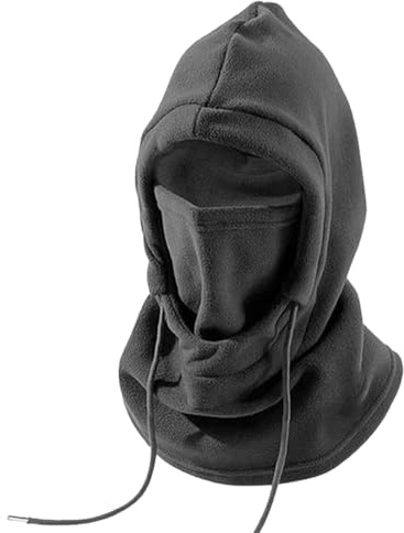 FENQURO Vintermössa dam, stormhuva, mössa dam vinter, plysch balaclava mössa vinter termo skidmask fleece vindtät ansiktshuva mössa halsduk balaclava för män kvinnor (grå)