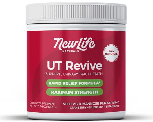 NewLife Naturals UT Revive with D Mannose Powder – UT Support for Urgency, Natural Urinary Tract Health for Women - with Cranberry, Blueberry & Botanicals – Short Term Potent Formula - 10 Servings