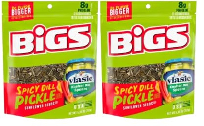 BIGS Vlasic Spicy Dill Pickle Flavored Sunflower Seeds I 5.35oz (152g) Pack of 2 I US Import