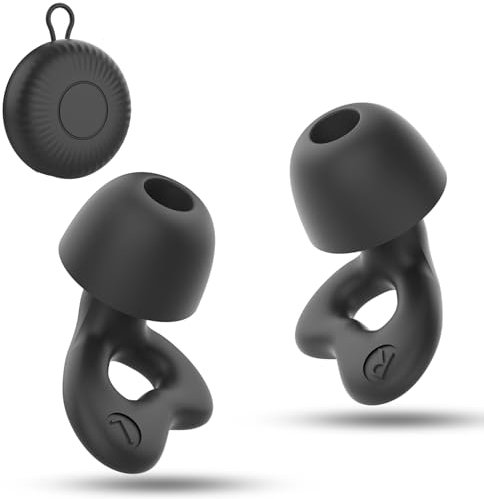 Ear Plugs for Sleep - Deep Focus and Noise-Reducing, Reusable Silicone Earplugs with 32dB SNR and 8 Ear Tips in XS/S/M/L,Black
