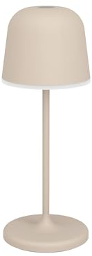 EGLO Mannera-S LED-bordslampa, med batteri, trådlös utomhus-bordslampa med touch-dimmer, med markspett, aluminium, beige stål, IP54