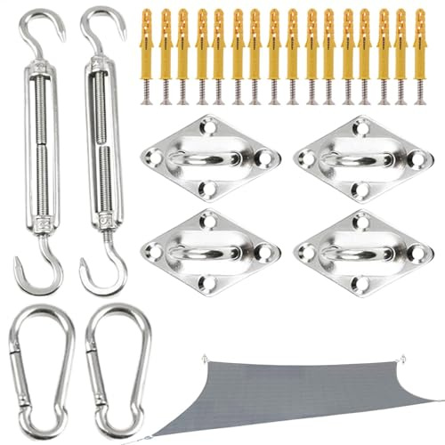 Sun Shade Monting Hardware, kit de hardware para vela de sombra, acero inoxidable, kit de montaje para vela, accesorios de reparación, herramientas de instalación, montaje de toldos de alto