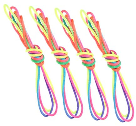 Abaodam Cats Cradle String Rainbow Color Finger Rope Toys for Kids 1.6m Length Educational Hand String Game Supplies Children Party Play 4pcs Set