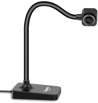 AlKOR USB-dokumentkamera för undervisning och distansinlärning, manuell fokus webbkamera med mikrofon, vikbar design för Mac/Windows/Chromebook-online-klasser, webbkonferenser och live demos